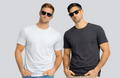 Combo of 2 Round Neck T shirt White & Dark Grey