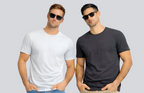 Combo of 2 Round Neck T shirt White & Dark Grey
