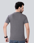 Plain Round Crew Neck Dark Grey T-Shirt