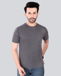 Plain Round Crew Neck Dark Grey T-Shirt