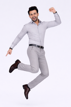 Black Dot Fearless 4-Way Stretch Mouse Formal Narrow Fit Trousers