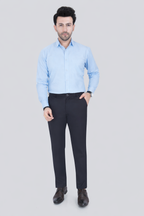 Black Dot Fearless 4-Way Stretch Navy Blue Formal Narrow Fit Trousers