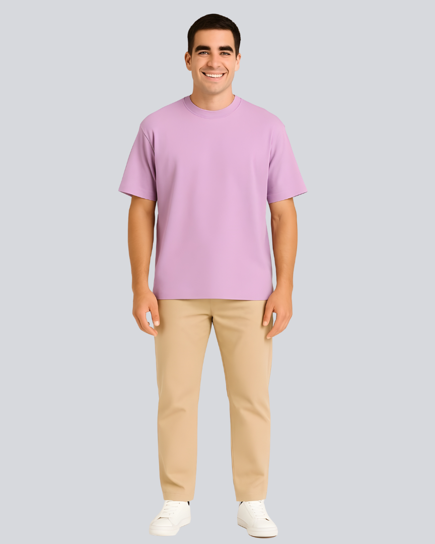 Plain Streetwear Lavender Oversize T-Shirt