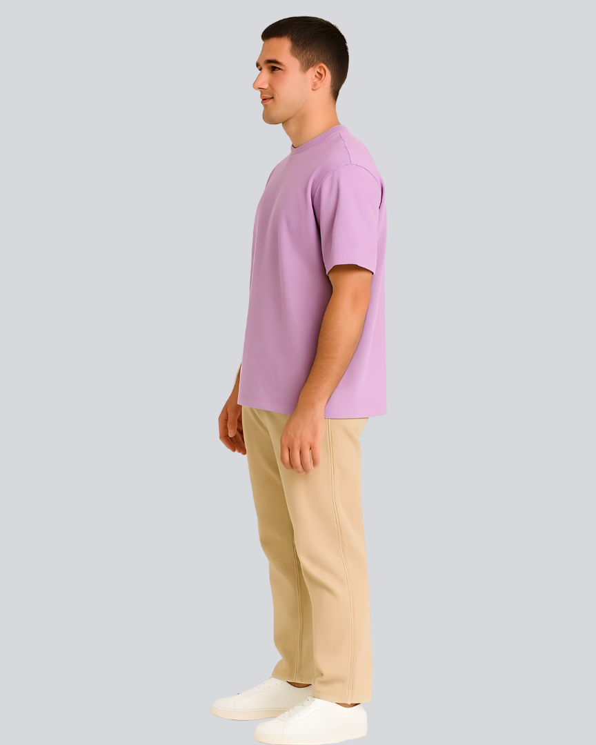 Plain Streetwear Lavender Oversize T-Shirt