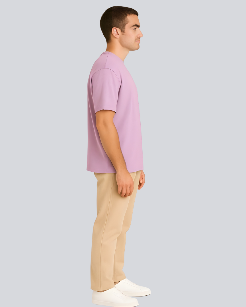 Plain Streetwear Lavender Oversize T-Shirt
