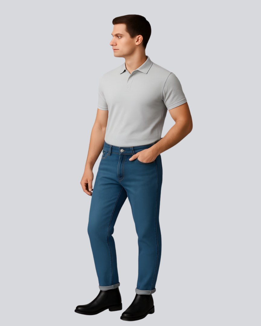 Plain Classic Light Grey Polo T shirt