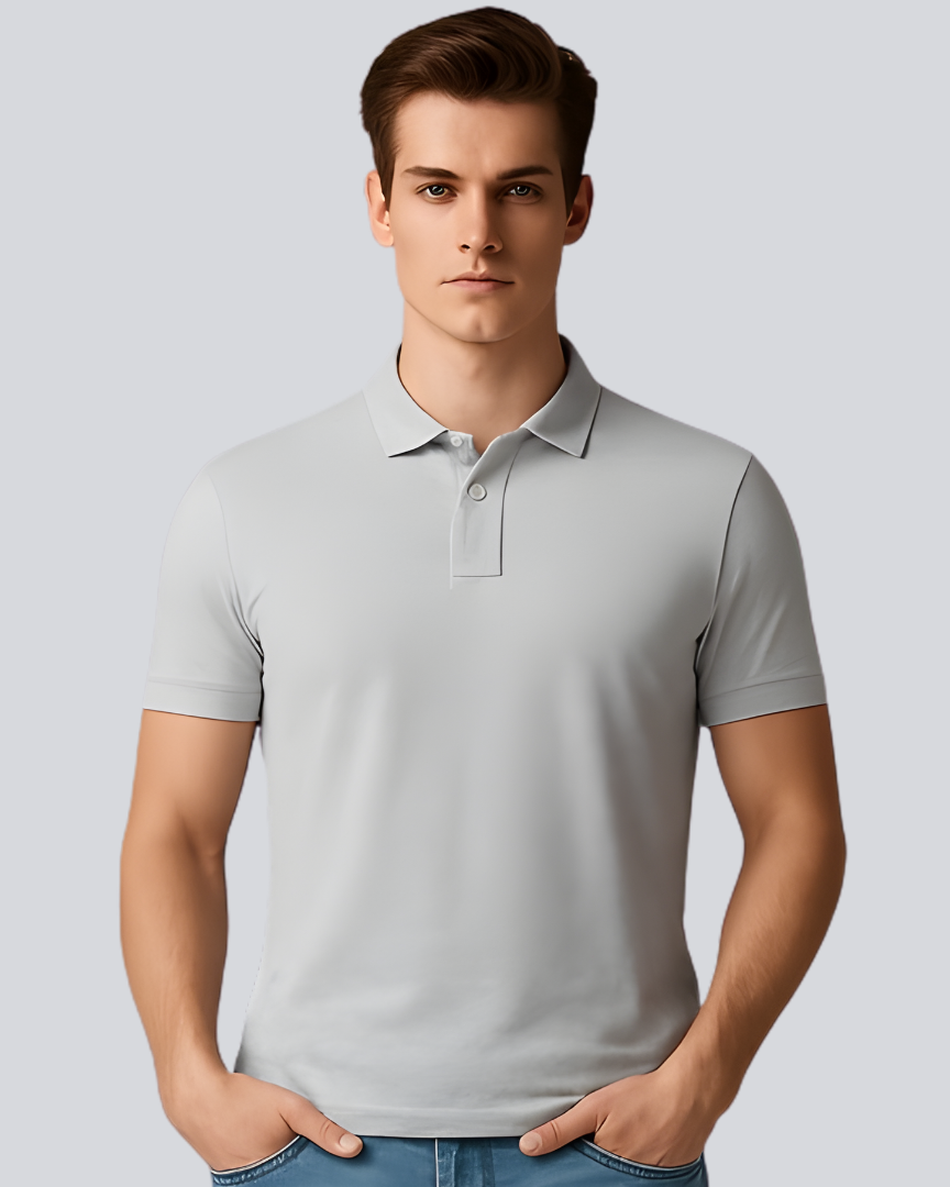 Plain Classic Light Grey Polo T shirt