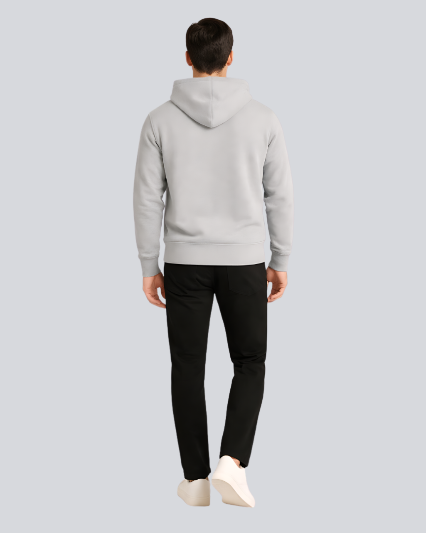 Plain Winter Light Grey Hoodie