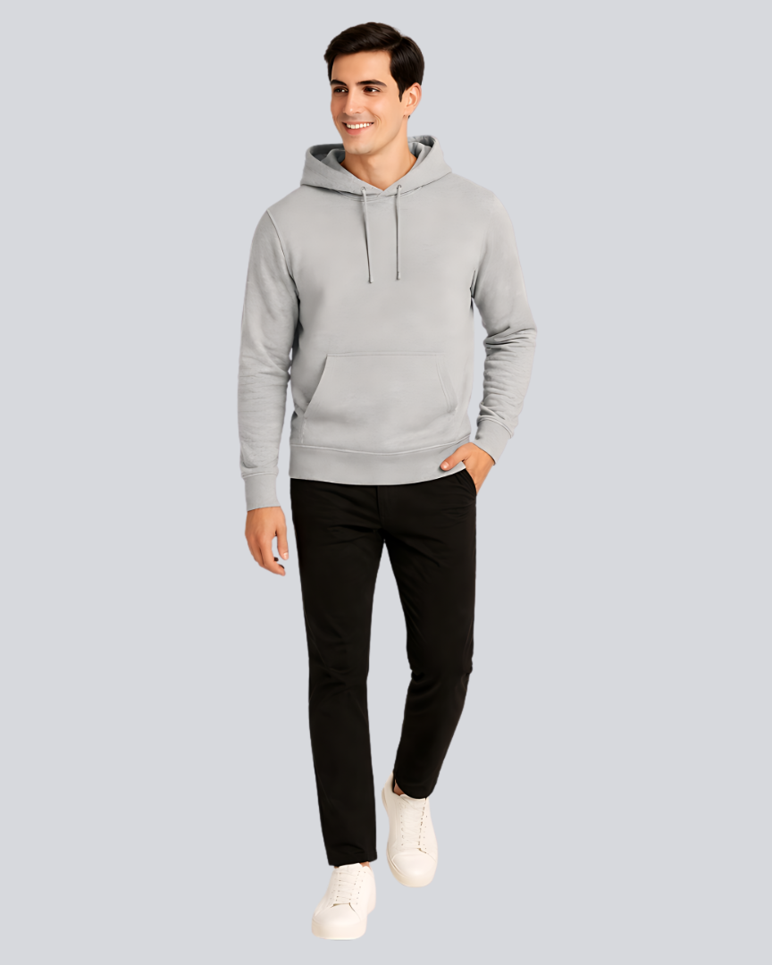 Plain Winter Light Grey Hoodie