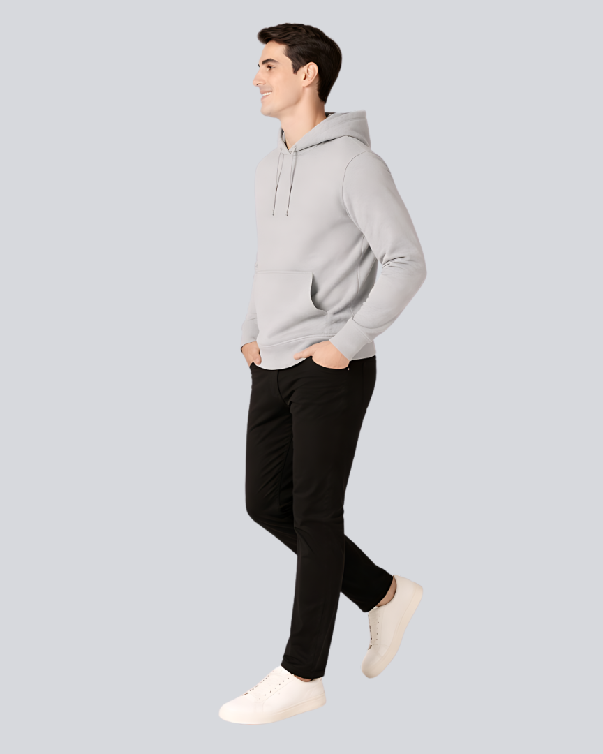 Plain Winter Light Grey Hoodie