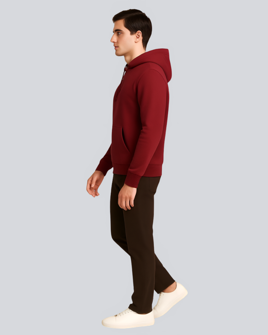 Plain Winter Maroon Hoodie