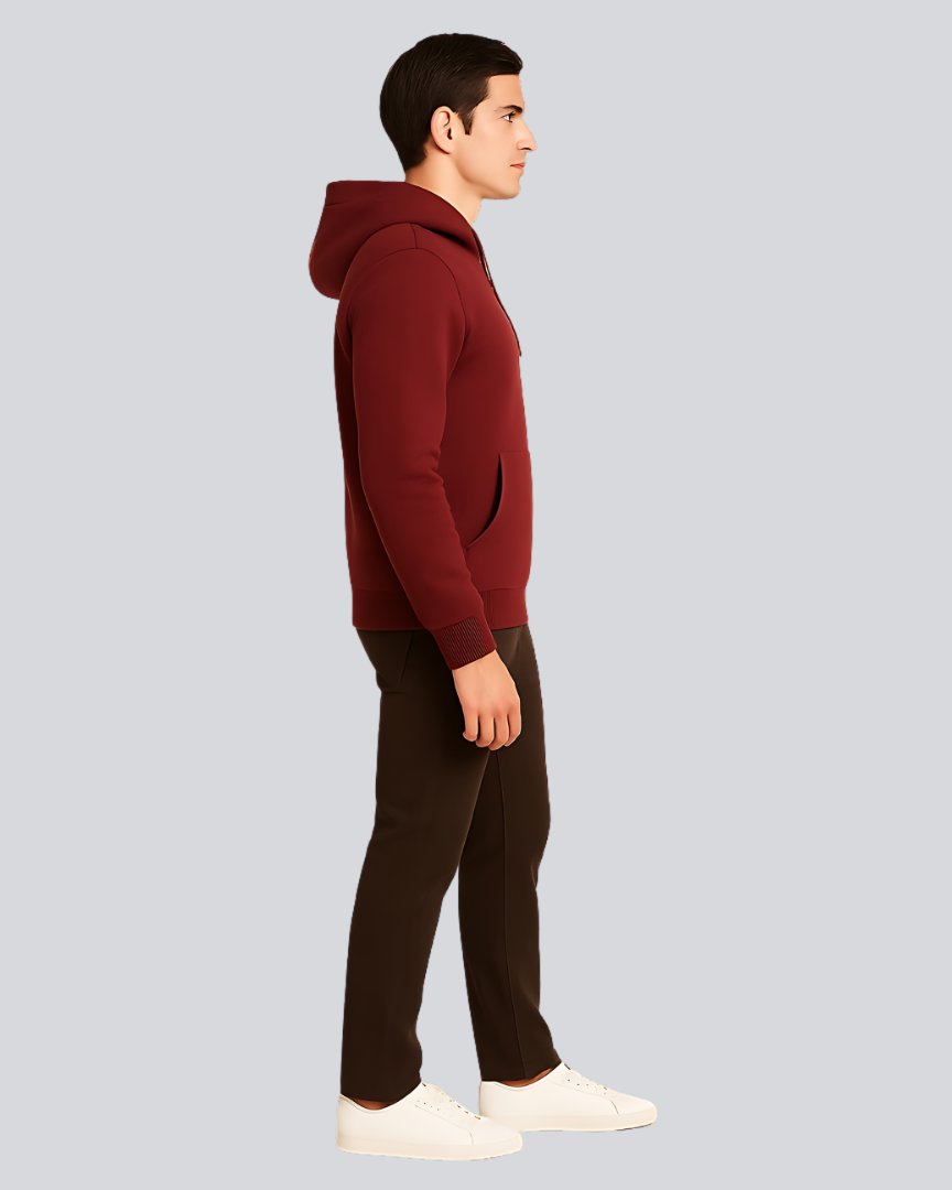 Plain Winter Maroon Hoodie
