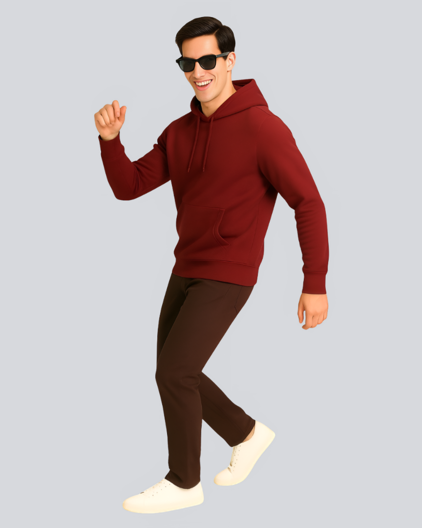 Plain Winter Maroon Hoodie