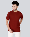 Plain Round Crew Neck Maroon T-Shirt