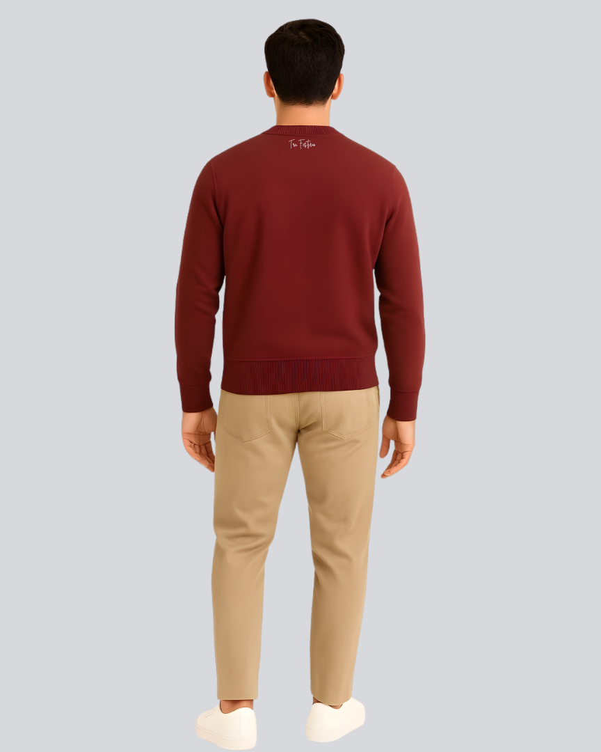 Plain Supreme Maroon Sweatshirt