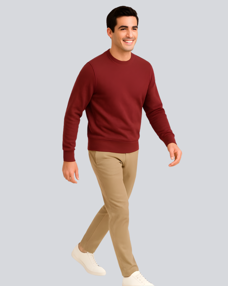 Plain Supreme Maroon Sweatshirt