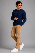 Plain Supreme Navy Blue Winter Sweatshirt