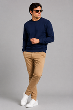 Plain Supreme Navy Blue Winter Sweatshirt