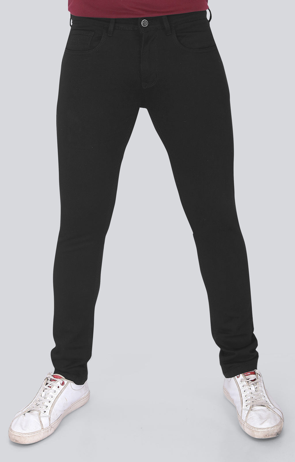 Black Dot Z Black Fashion Narrow Fit Jeans