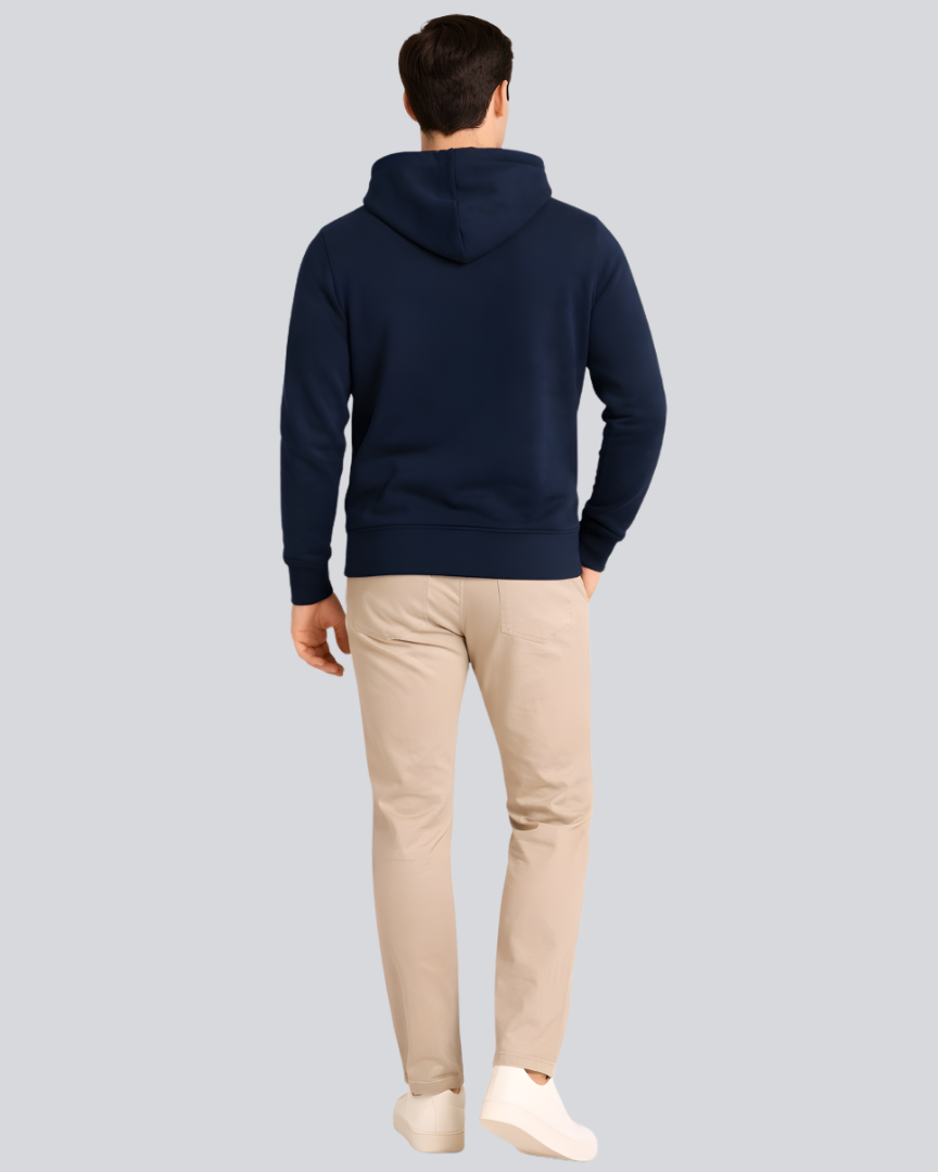 Plain Winter Navy Blue Hoodie