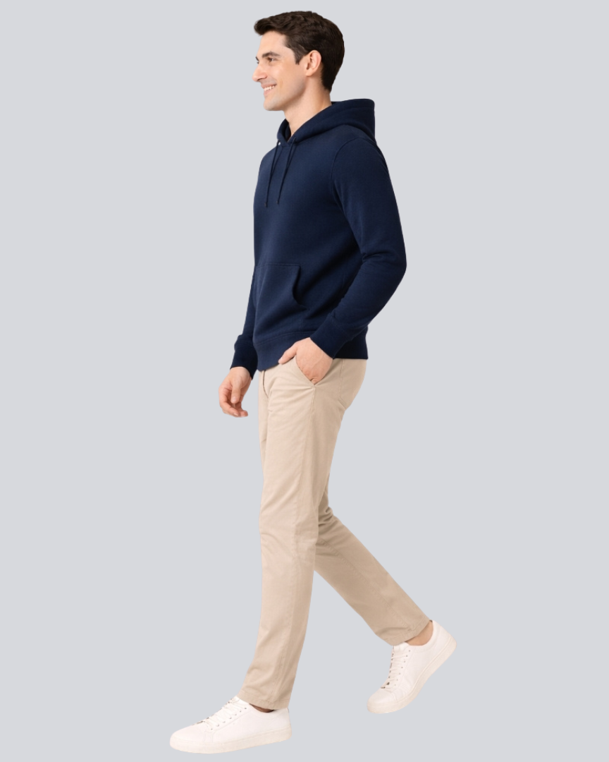 Plain Winter Navy Blue Hoodie