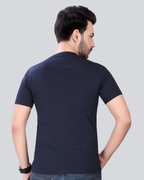 Plain Round Crew Neck Navy Blue T-Shirt