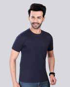 Plain Round Crew Neck Navy Blue T-Shirt