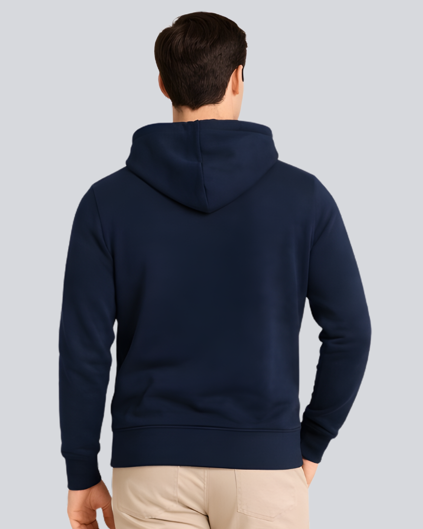 Plain Winter Navy Blue Hoodie
