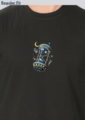 Printed Space Hourglass Round Crew Neck T-Shirt