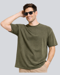 Plain Acid Wash Olive Green Oversize Streetwear T-Shirt