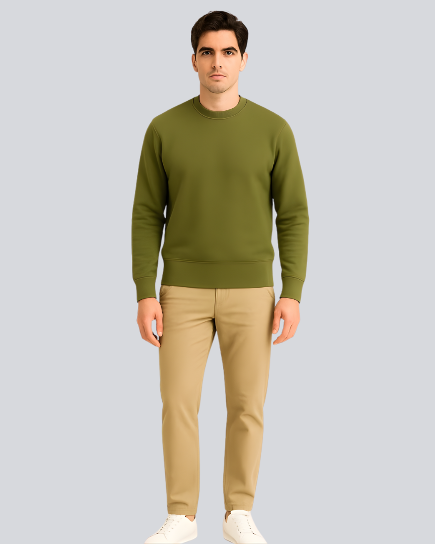 Plain Supreme Olive Green Sweatshirt