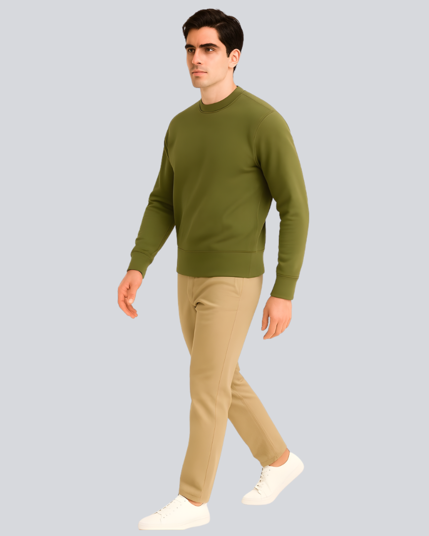 Plain Supreme Olive Green Sweatshirt