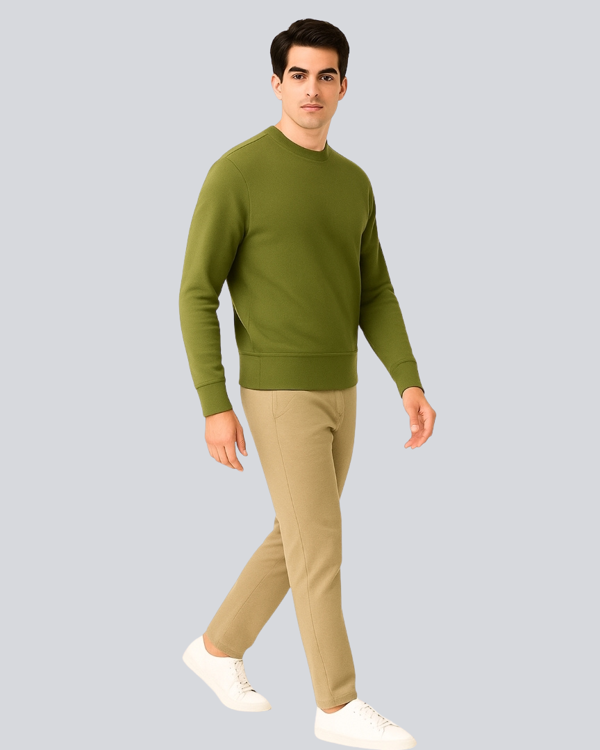 Plain Supreme Olive Green Sweatshirt