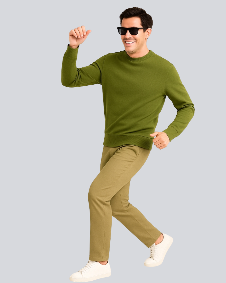 Plain Supreme Olive Green Sweatshirt