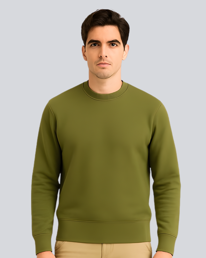 Plain Supreme Olive Green Sweatshirt