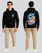 Printed Flying Astronaut Winter Black Hoodie