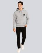 Printed Rise Above Limits Winter Light Grey Hoodie