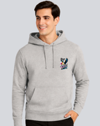 Printed Rise Above Limits Winter Light Grey Hoodie