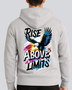 Printed Rise Above Limits Winter Light Grey Hoodie