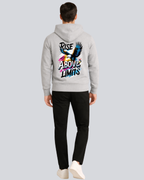 Printed Rise Above Limits Winter Light Grey Hoodie