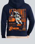 Printed Astronaut Winter Navy Blue Hoodie