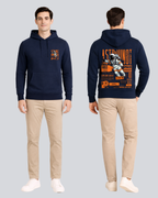 Printed Astronaut Winter Navy Blue Hoodie