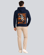 Printed Astronaut Winter Navy Blue Hoodie