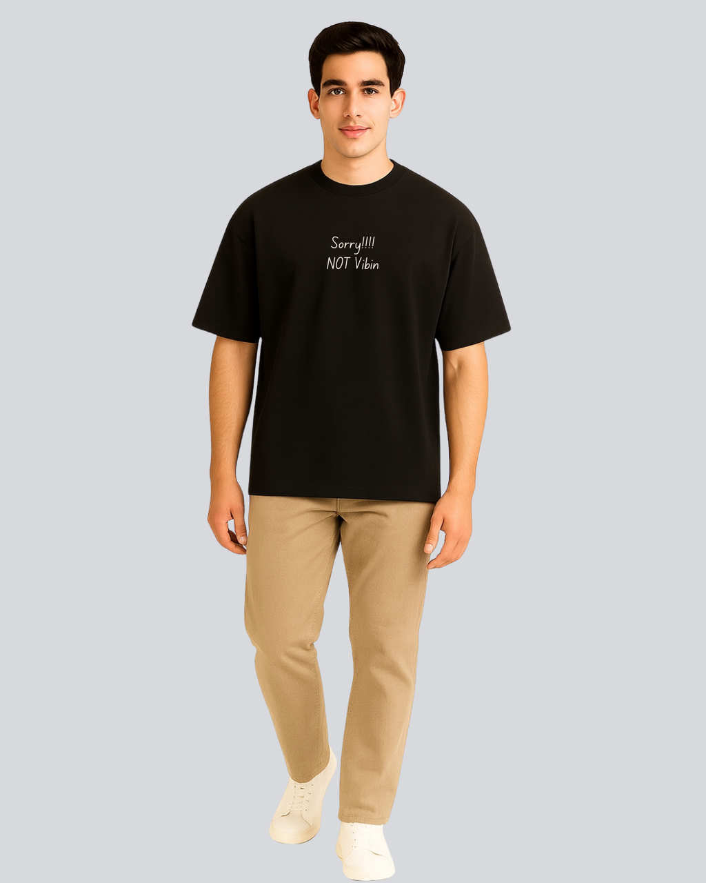 Printed Vibes Streetwear Black Oversize Fit T-Shirt