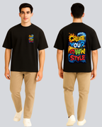 Printed Own Style Streetwear Black Oversize Fit T-Shirt