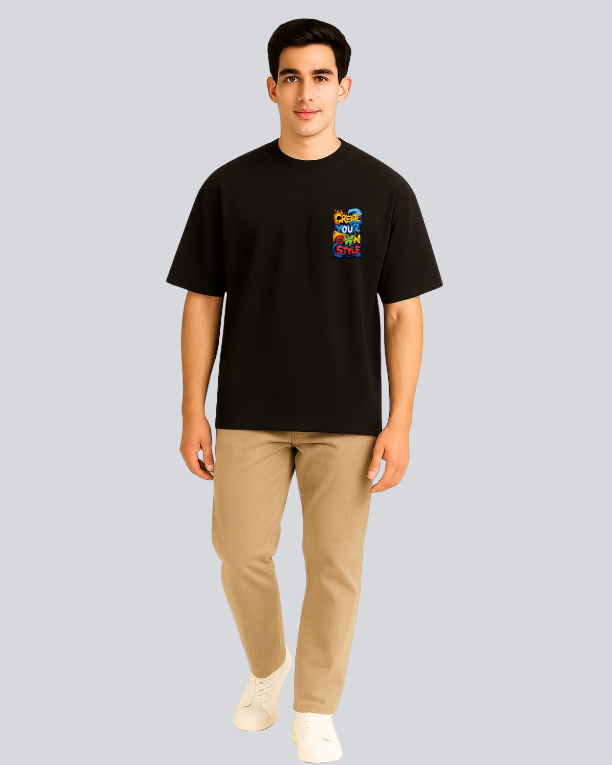 Printed Own Style Streetwear Black Oversize Fit T-Shirt
