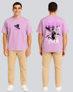 Printed Hold my Pistol Streetwear Lavender Oversize T-Shirt