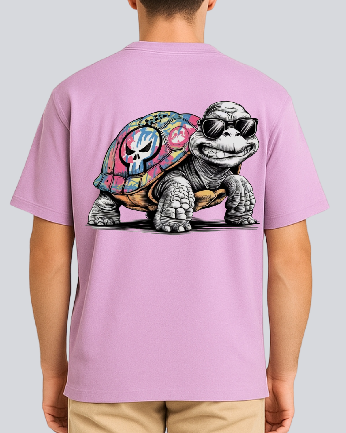 Printed Fast & Furious Streetwear Lavender Oversize T-Shirt