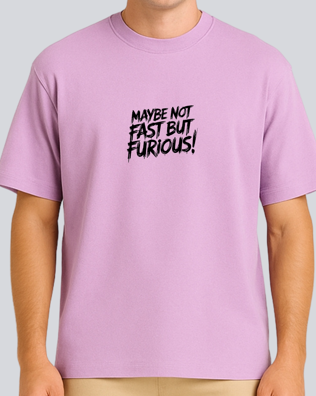 Printed Fast & Furious Streetwear Lavender Oversize T-Shirt