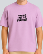 Printed Fast & Furious Streetwear Lavender Oversize T-Shirt